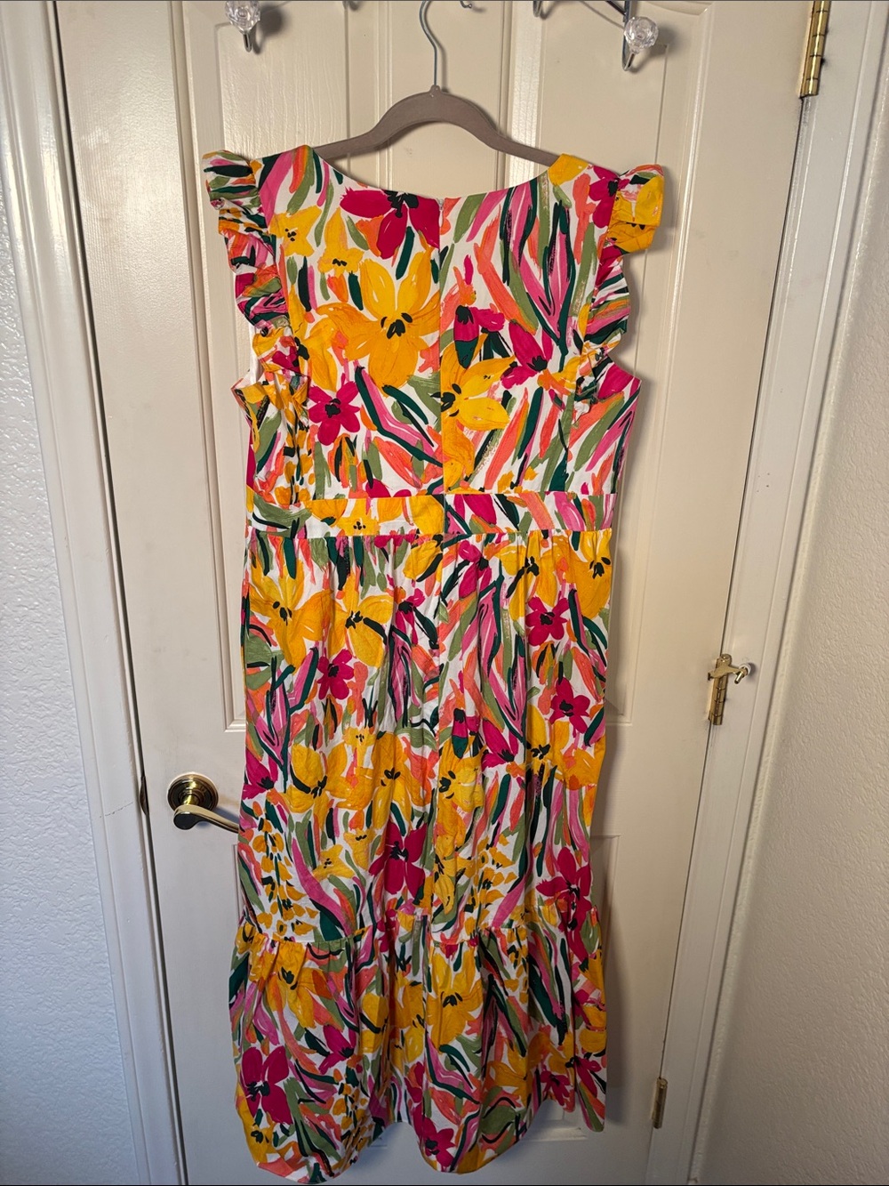 Maggy London Bright Floral V-Neck dress long - Picture 7 of 9